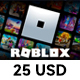 Roblox Card 25 USD Robux Key NA